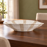 CENTRO DE MESA MARÉ ORGÂNICA CERÂMICA - 39X8CM