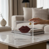 Caixa Acrílica c/ Boca Marsala - 15x15cm