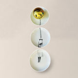 CONJUNTO 3 PRATOS DECORATIVOS MULHER BALÃO PORCELANA DOURADO - 10CM