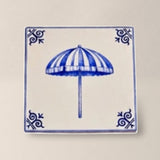 AZULEJO DECORATIVO GUARDA-SOL CERÂMICA AZUL - 15X15CM