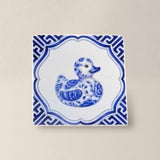 AZULEJO DECORATIVO PATO CERÂMICA AZUL - 15X15CM