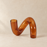 Vaso Decorativo Tubo Torcido Marrom - 12 x 12cm