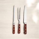 Jogo Churrasco Hanzzo Wood em Aço inox - 3 Pcs