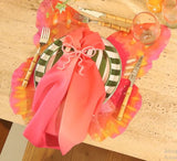 Lugar Americano Borboleta Rosa/Laranja (4 Peças) - 48x48cm