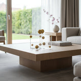 Caixa Acrílica c/ Esferas Douradas - 16x16cm