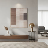 Quadro Decorativo Quadriculado Neutro II – 100 x 80 x 4 cm