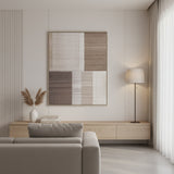 Quadro Decorativo Quadriculado Neutro I – 100 x 80 x 4 cm