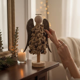 Anjo Decorativo em Corda Bege P - 38x22,5cm