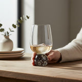Taça Champanhe Base Esfera Bubble Glass Preta - 240ml