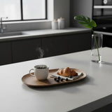 Bandeja Oval Rovere em Madeira de Carvalho – 39,5 x 24,5cm