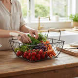 Cestinho Vazado Madeira/Metal Chloe - G - 29 x 10 cm