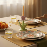 Castiçal Decorativo Flor (Lilás) – 11,8 x 8,5 x 8,5 cm