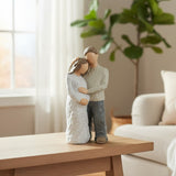 Escultura Decorativa Casal em Resina Colorida - 18,5x8cm