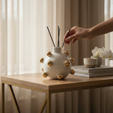 Porta Difusor Circle Gold Branco