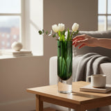 Vaso Decorativo em Vidro Verde II - 35x10cm