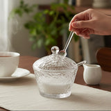 Açucareiro Cristal Martelado c/ Colher e Tampa - 10cm
