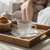 Xícara p/ Café Cristal Martelado c/ Pires Petra - 70ml