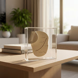 Caixa Acrílica c/ Relicário Decorativo Frase: Viver não é um linha reta - 20x20cm