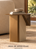 Mesa de Apoio Pilar Aço Dourado - 40x50cm