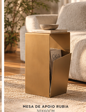 Mesa de Apoio Rubia Aço Dourado - 30x60cm