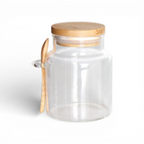 Porta Mantimento em Vidro Borossilicato com Tampa e Colher em Bambu – 350 ml