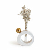 Vaso Redondo Vazado Tubo c/ Bola Dourada