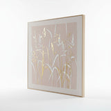 Quadro Decorativo Folhagens Douradas - 60x60x2,5cm