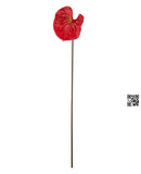 Haste Antúrio Vermelho Silicone - 68 cm