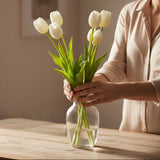 Ramalhete Tulipa Toque Real Branco - 40 cm