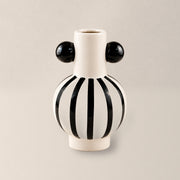 Vaso Bojudo Cerâmica Preto e Branco