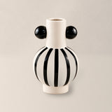 Vaso Bojudo Cerâmica Preto e Branco