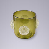 Vaso Bolas Vidro Verde Oliva