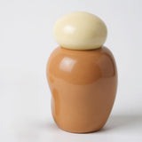 Vaso Decorativo de Vidro Bege e Laranja G – 27 x 16,5 cm