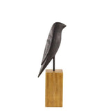 Escultura Pássaro Preto - 34cm