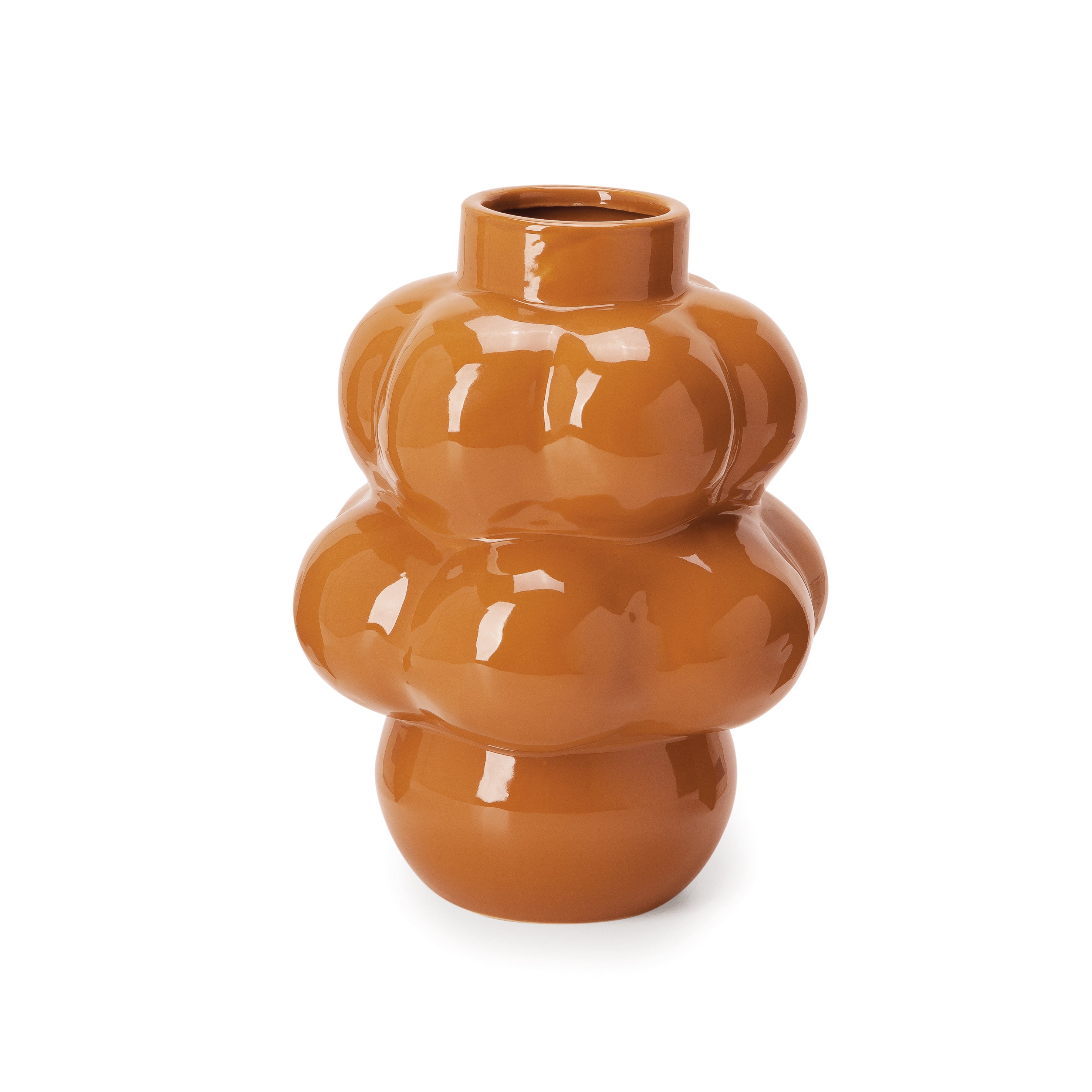 Vaso em Cerâmica Balls Marrom - 25cm