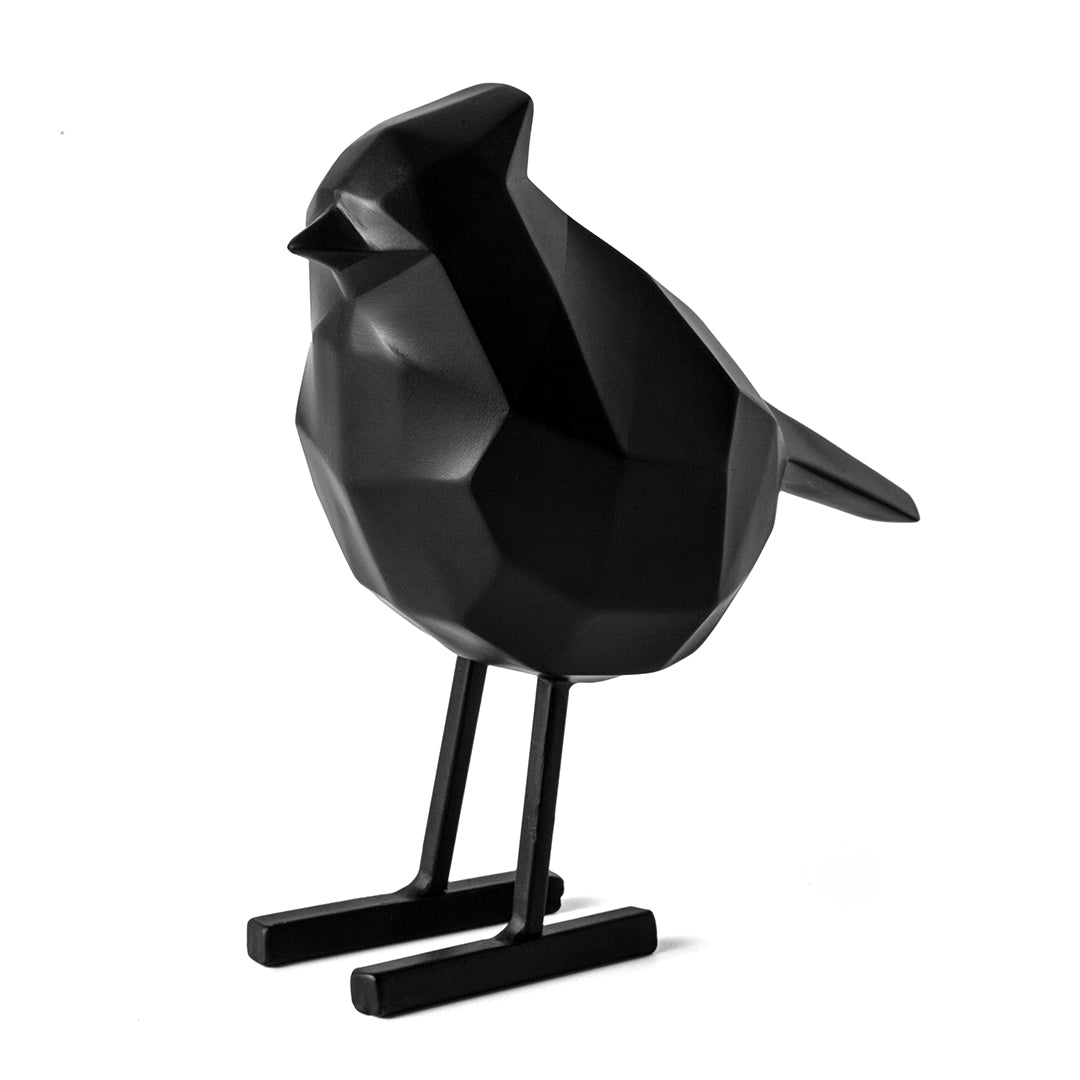 Escultura Pássaro Geométrico Preto - 20x18cm