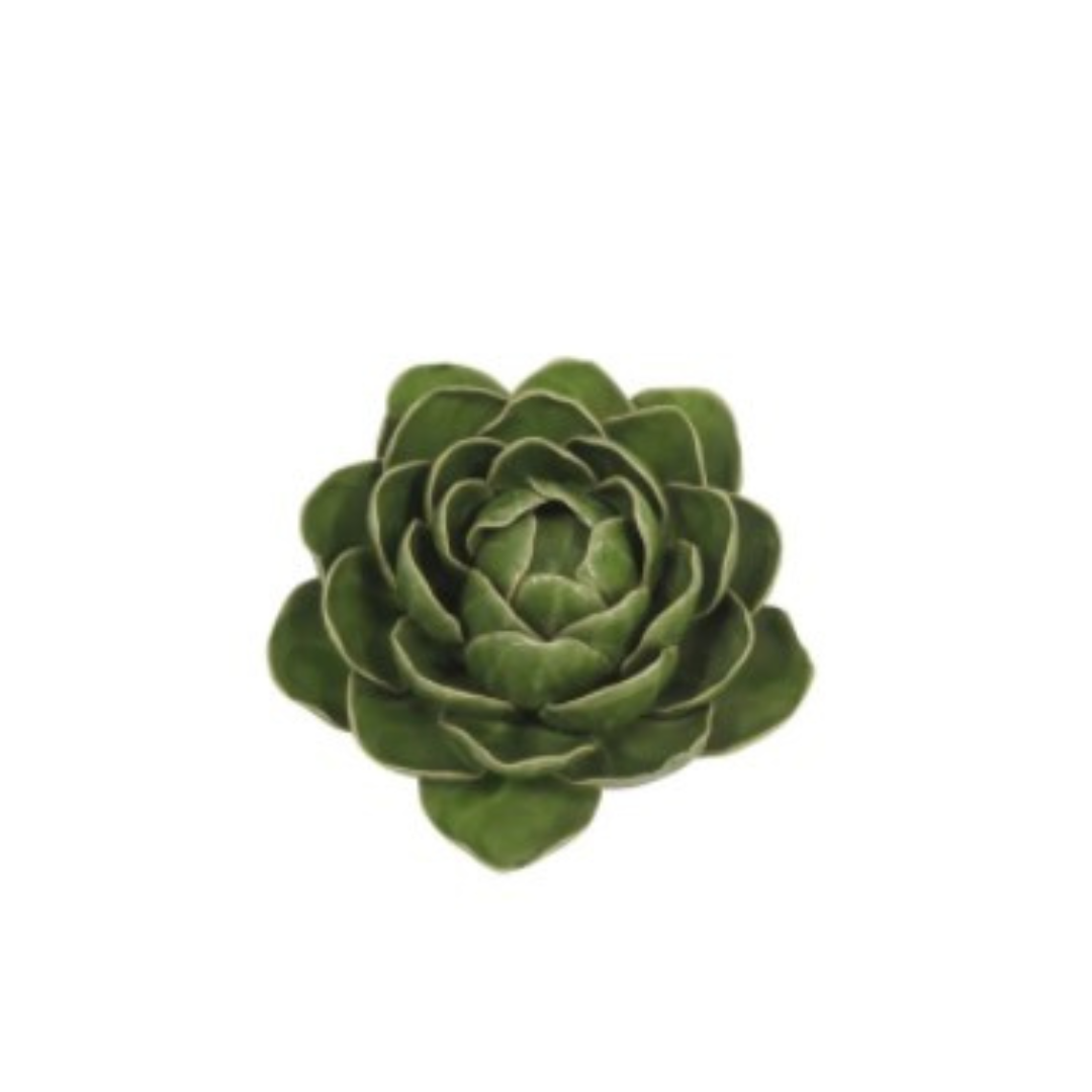 Flor de Cerâmica Verde - 12cm