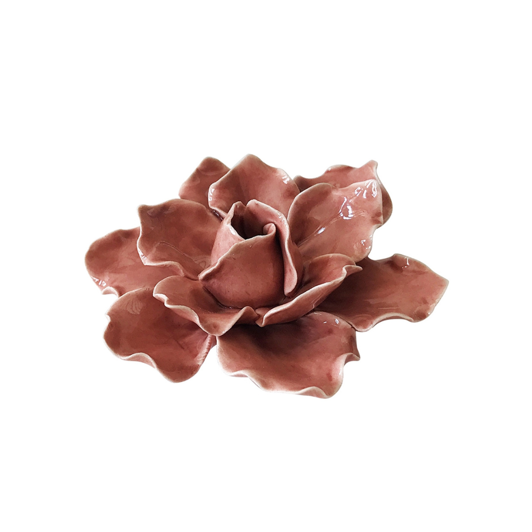 Flor de Cerâmica Rosa - 7,5cm