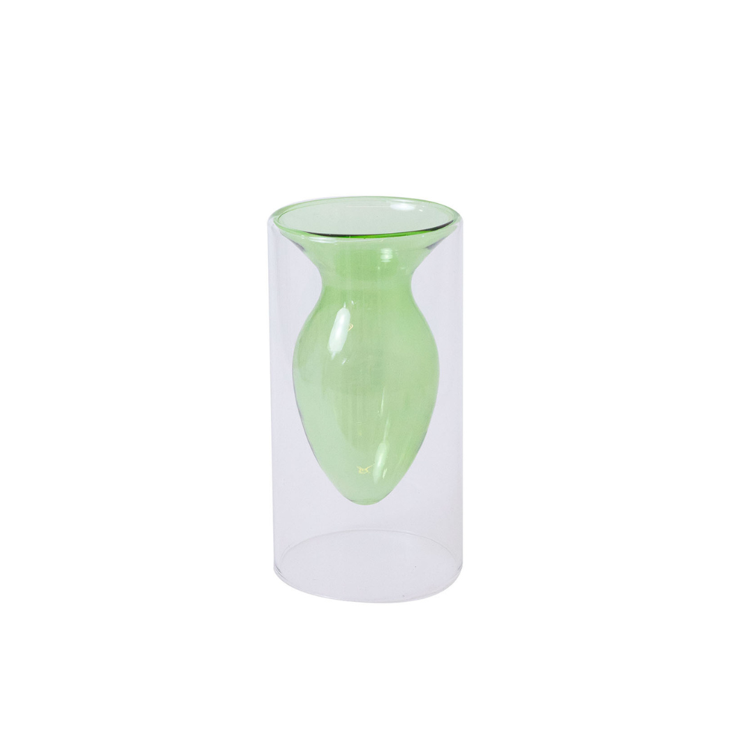Vaso de Vidro Anavi Verde - 8x15cm
